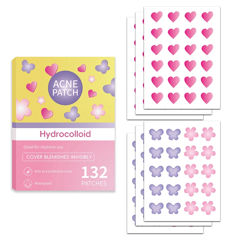

132Pcs Colorful Invisible Pimple Removal Anti-Acne Patches Spots Marks Concealer Beauty Makeup Tool Repair Sticker