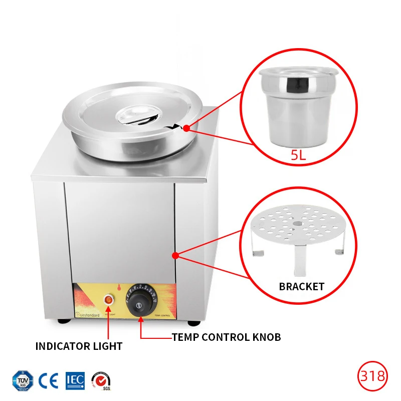 7L Chocolate Melting and Holding Pot Commercial Cheese Dip Melter Kitchen Restaurant Electric Melting Pot 220V/110V