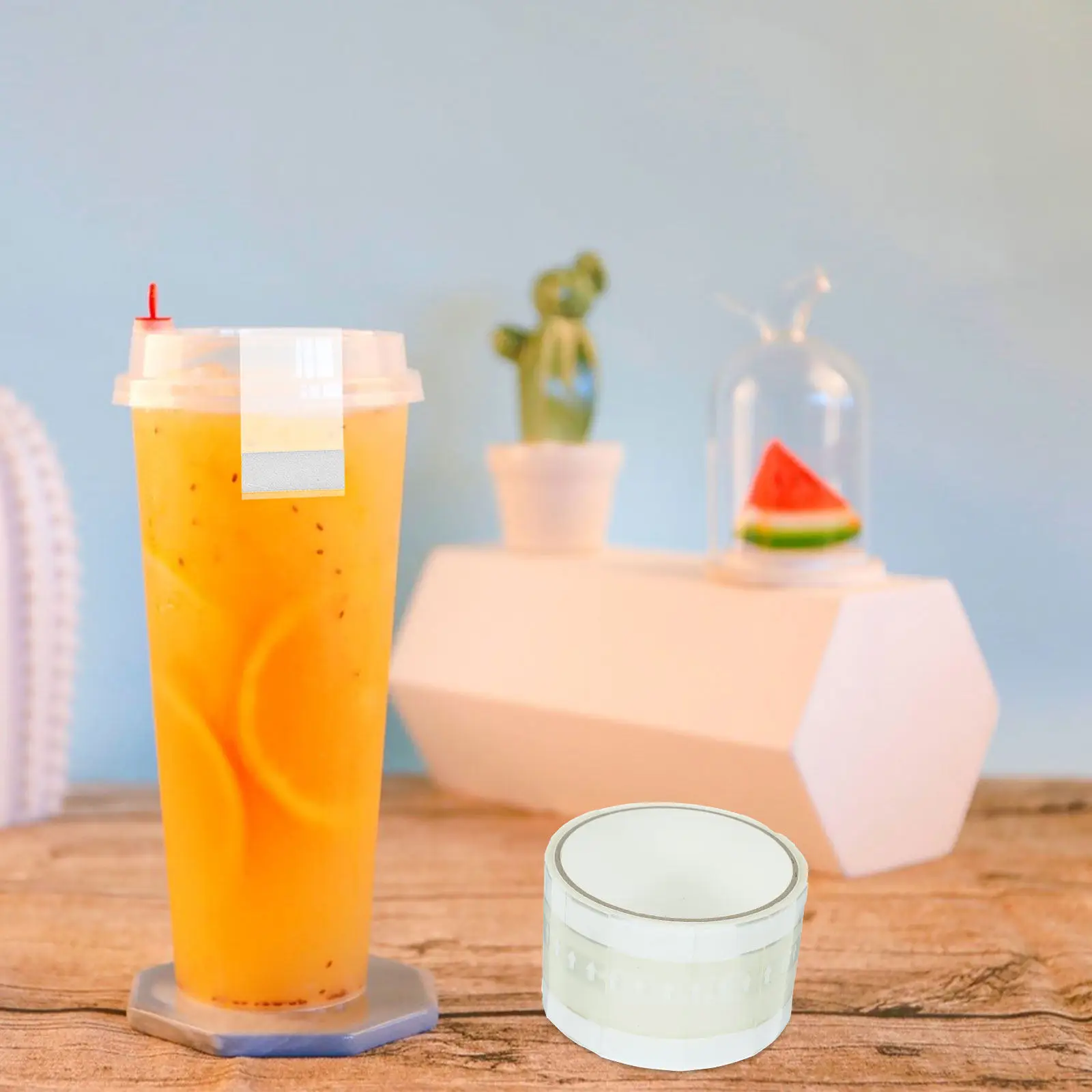 2 Rolls Clear Adhesive Sealing Sticker for Drinking Cups Leak Proof Beverage Cup Seal Transparent Tamper Evident Sticker Opp
