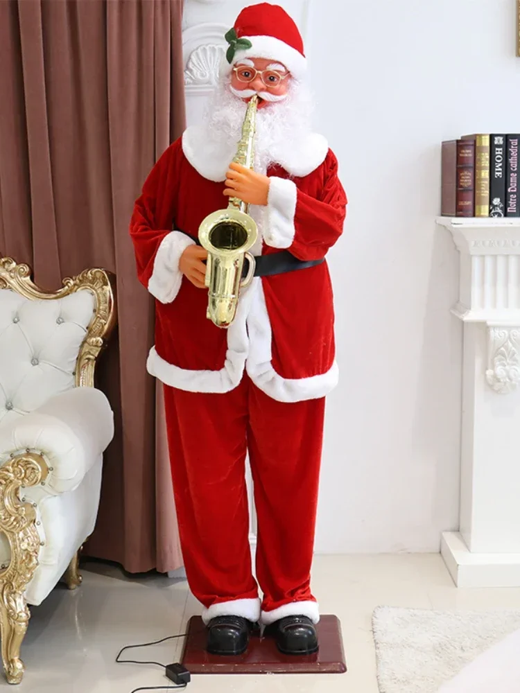 1.8m electric Santa Claus dancing with music mall hotel welcome ornaments Christmas decorations toys.