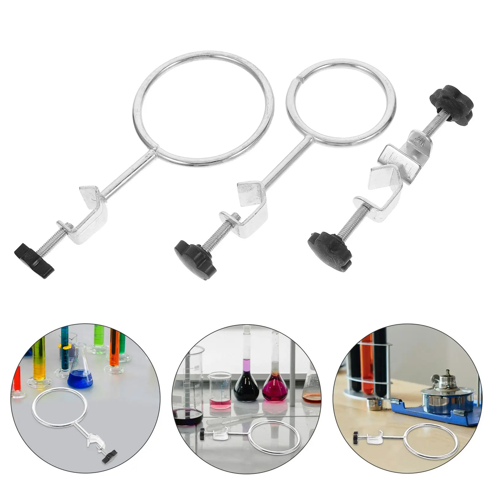 3 Pcs Flask Clamp Funnel Stand Graduated Beaker Lab Beakers Water Pipe Large Measuring Cups