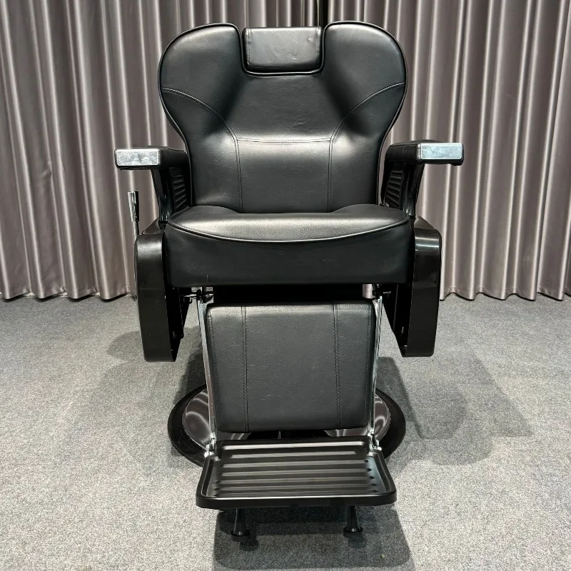 High-end, oil head chair barber shop hair chair hair salon special reclining shaving and shaving hair