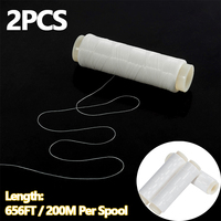 2Pcs Bait Elastic Thread Length 656FT / 200M Per Spool Spool Stretchy Invisible Fishing Line Clear Fishing Thread Clear & Strong
