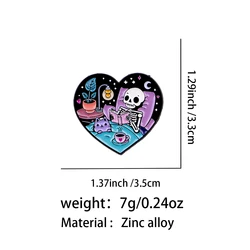 Pin de solapa esmaltado esqueleto de metal para regalo lector