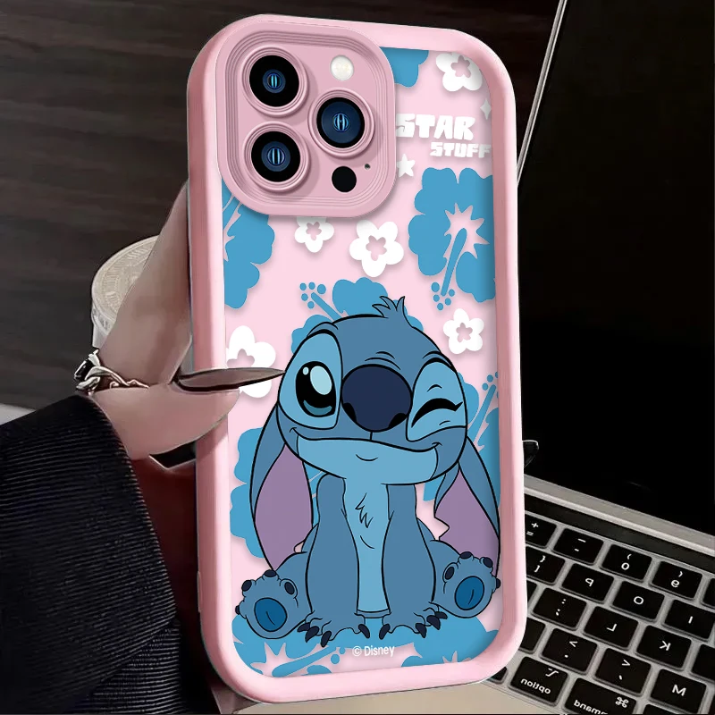 Disney Cartoon Stitch Phone Case For iPhone 16 16E 15 14 13 12 11 Pro Max X XS X S Max XR SE 2020 SE4 7 8 Shockproof Back Cover - náhled 4