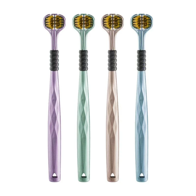 4pcs Toothbrush in a Gift Box-U-shaped Three Sided Toothbrush - Soft Bristled Adult Household 3D fully Wrapped Toothbrush