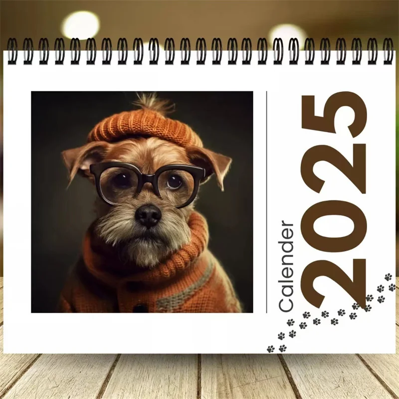 

New 2025 Cute Dog Calendar 12 Month Spiral Calendar Dog Lover Wall Calendar