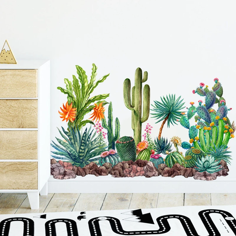 熱帯植物サボテンビニール壁画ステッカー壁の巾木に貼るリビング - Monstera Thai Constellation のレビューと価格