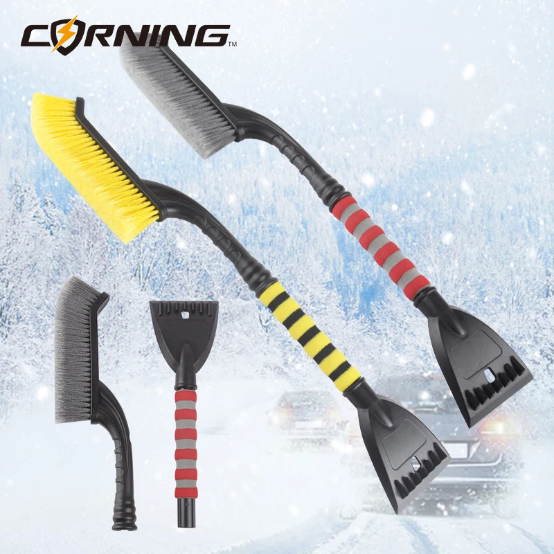 Pala de nieve, raspador de hielo para cepillo de limpieza de coche, escoba para eliminar heladas, raspadores de parabrisas, accesorios de invierno, lavado de vidrio