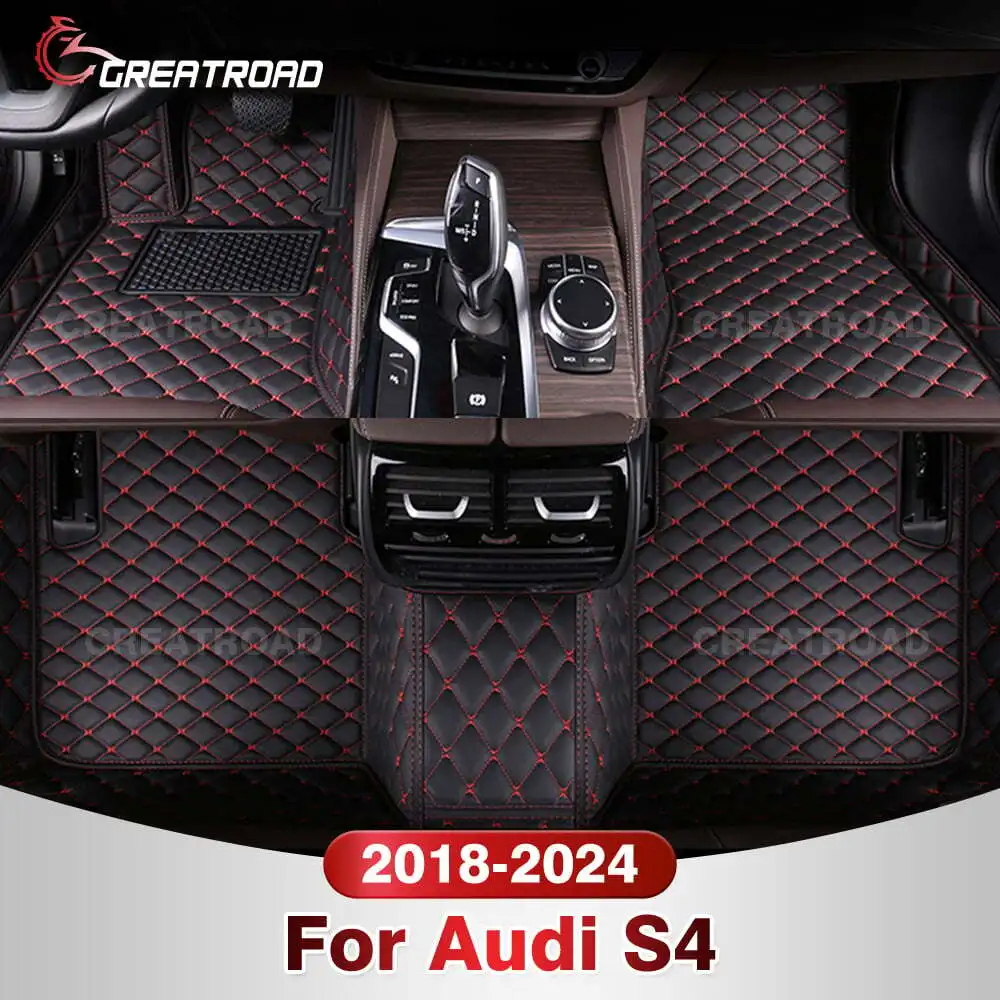 

CREATROAD Car Floor Mats For Audi S4 2018-2024 2023 2022 21 Custom Auto Foot Pads Automobile Carpet Cover Interior Accessories