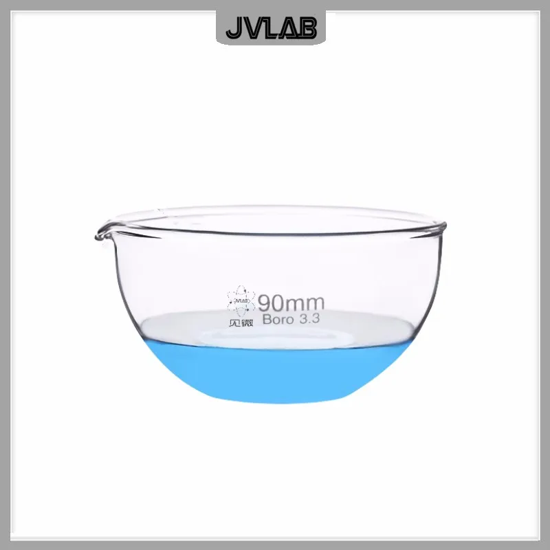 Lab Glass Evaporating Dish Flat Bottom with Spout For Chemistry Laboratory Outer Diameter 90mm Capacity 160 mL 10 EA