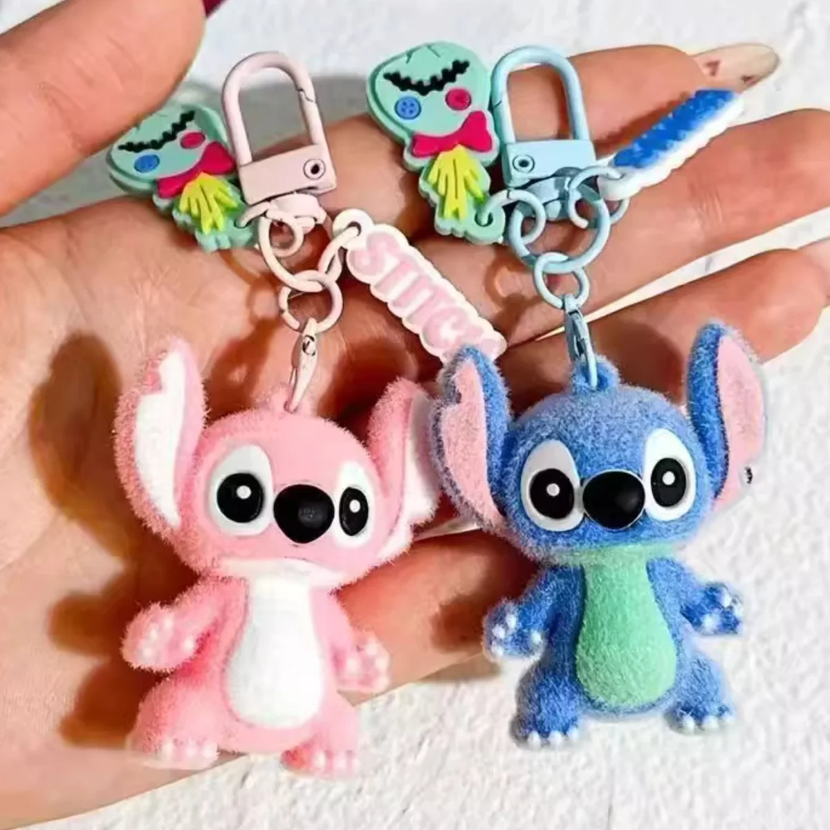 

stitch Disney anime keychain doll cartoon sticky girl children backpack accessories cute pendant car birthday gift christmas