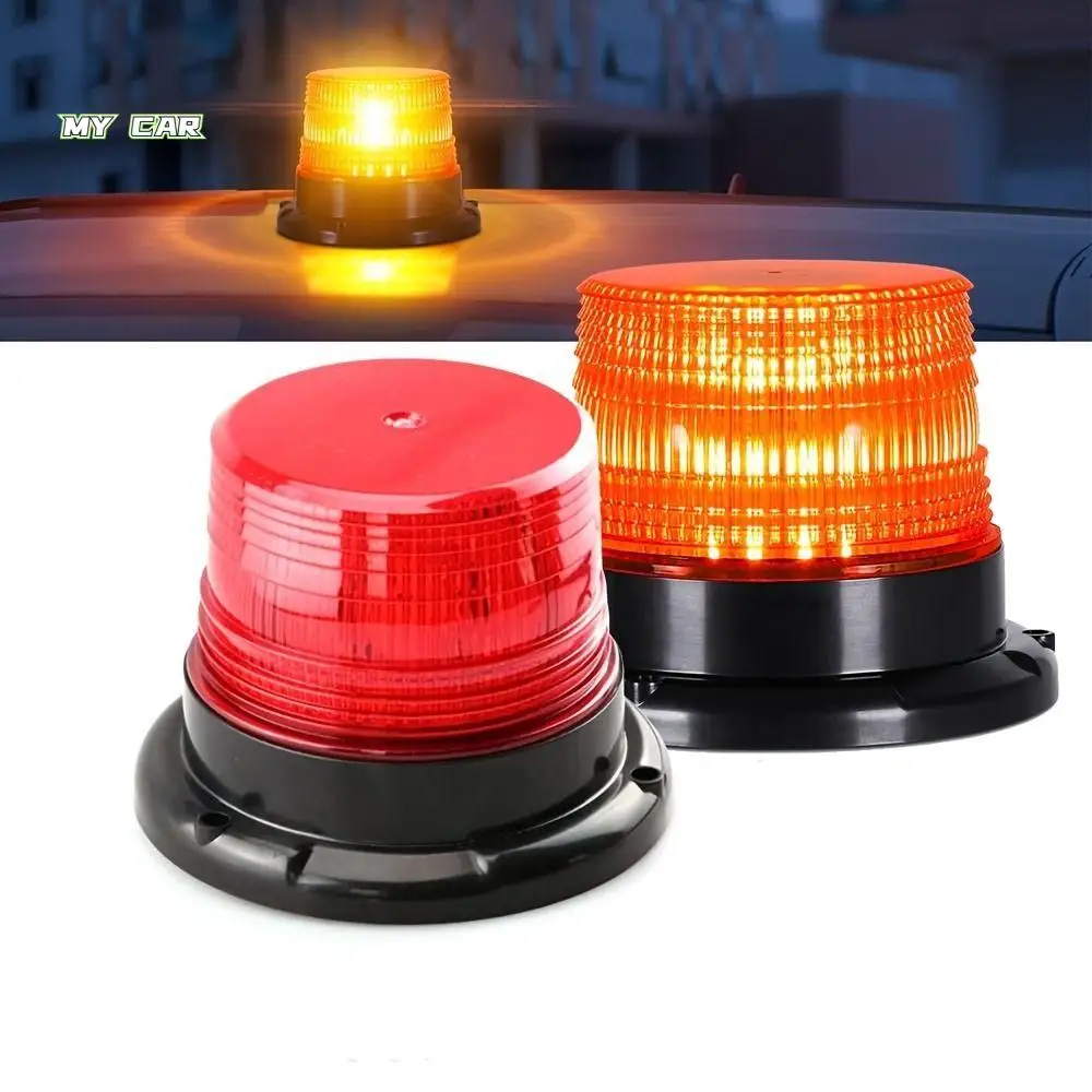

12V Car Emergency LED Lights 24 LED Magnetic Mount LED Car Warning Light Flash Multifunctional LED Strobe Light Cars Accessory