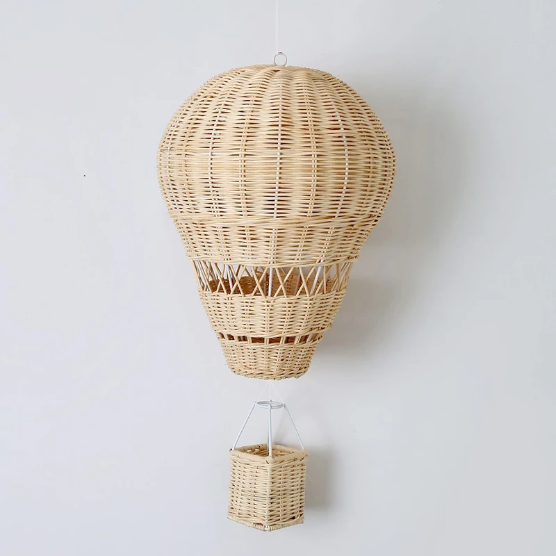 Handmade Rattan Woven Hot Air Balloon Kids Room Decoration Photography Props Nordic Wall Hanging Ornaments Rattan Woven Pendant