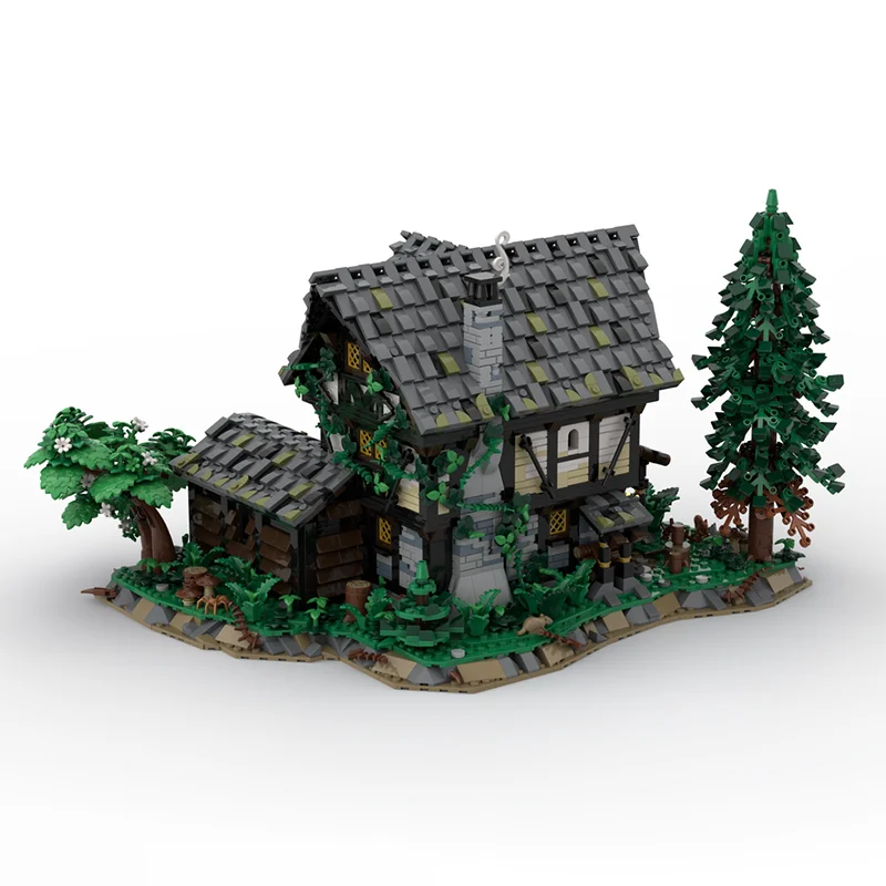 3973PCS Europese Middeleeuwse Street View MOC Crow tavern Inn model DIY creatieve ideeën Retro kind Speelgoed Montage Puzzel Verjaardagscadeau
