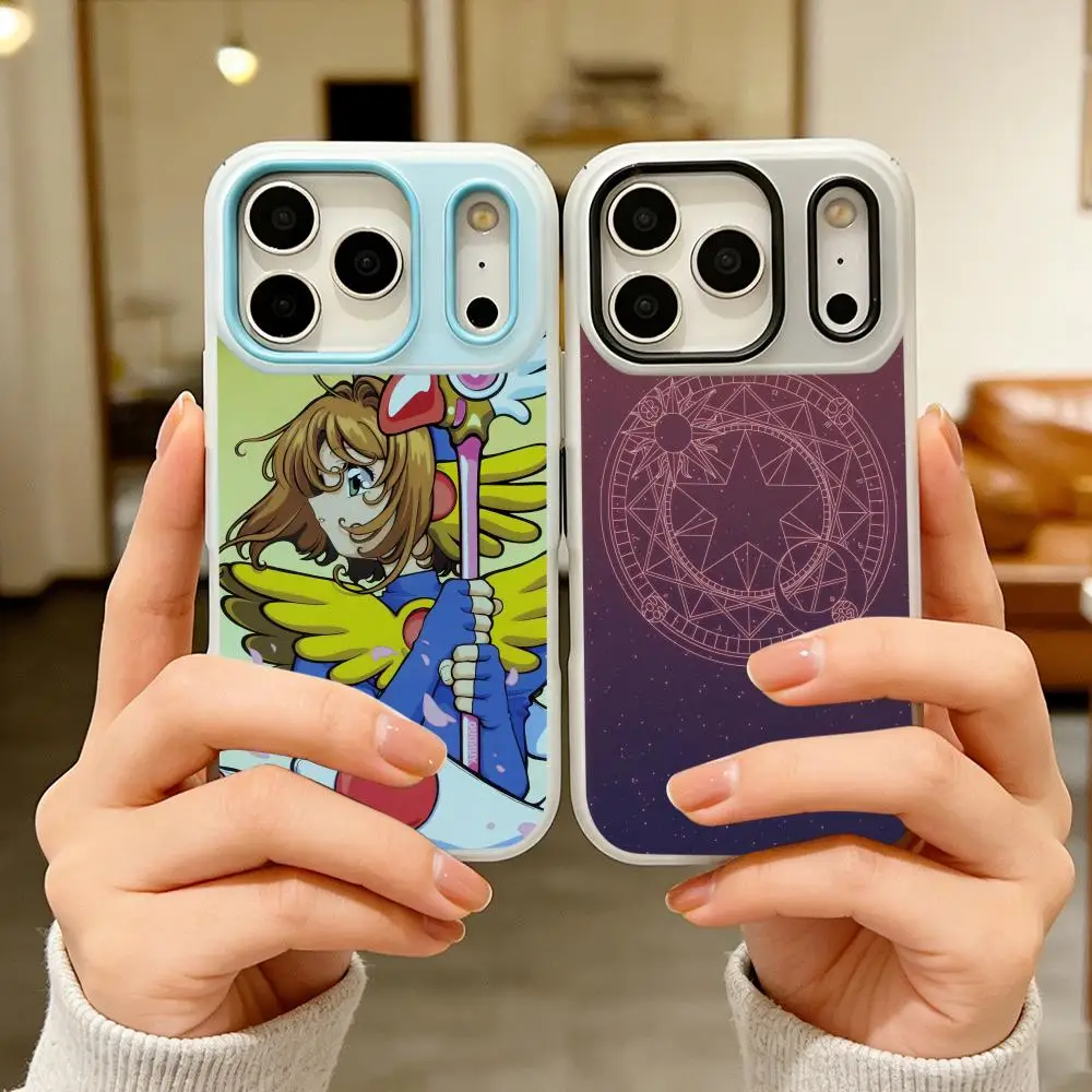 

Anime M-Magical S-Sakura Phone Case Colorful 2‑in‑1 Jelly Matte Clear Full Protection Case For iPhone 11‑17 Series
