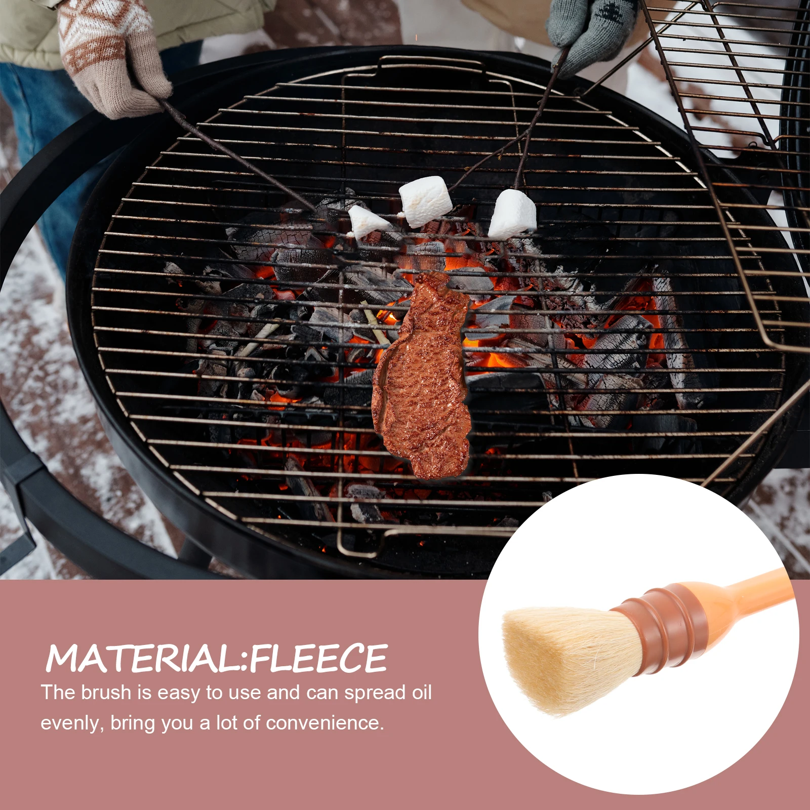 

Outdoor BBQ Oil Brush Child Barbecue Sauce Charcoal Plastic Kitchen for Cooking