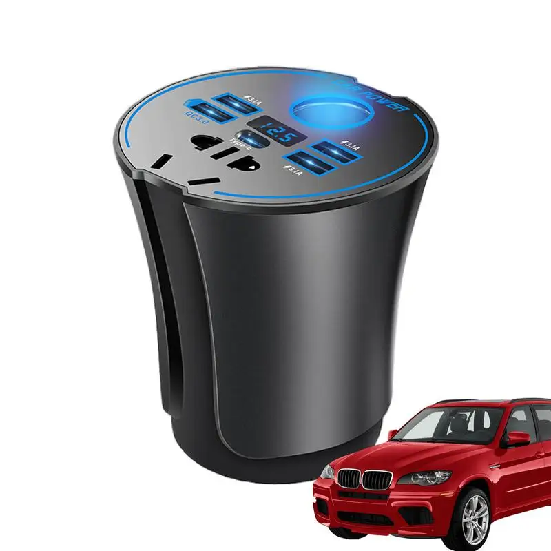 

Type-C Socket Charger Car Phone Charger Plug Fast Charging 12v/24v To 220v Safe Multi-function Auto Accessories For Laptops Road