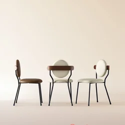 Ins Cream Style Accent Dining Chair Kitchen Home Designer Chair Minimalist Design Iron Wrought Back Cadeiras Furniture