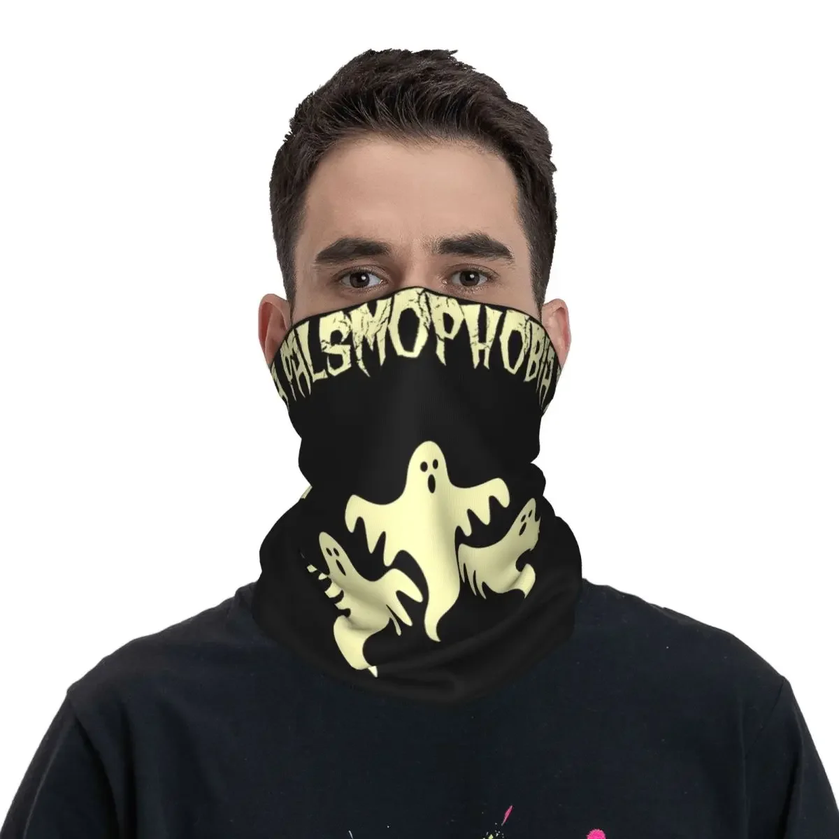 Halloween Palsmophobia Wrap Scarf Merch Neck Gaiter Horror Ghost Bandana Summer Outdoor Sports Headwear Unisex Windproof