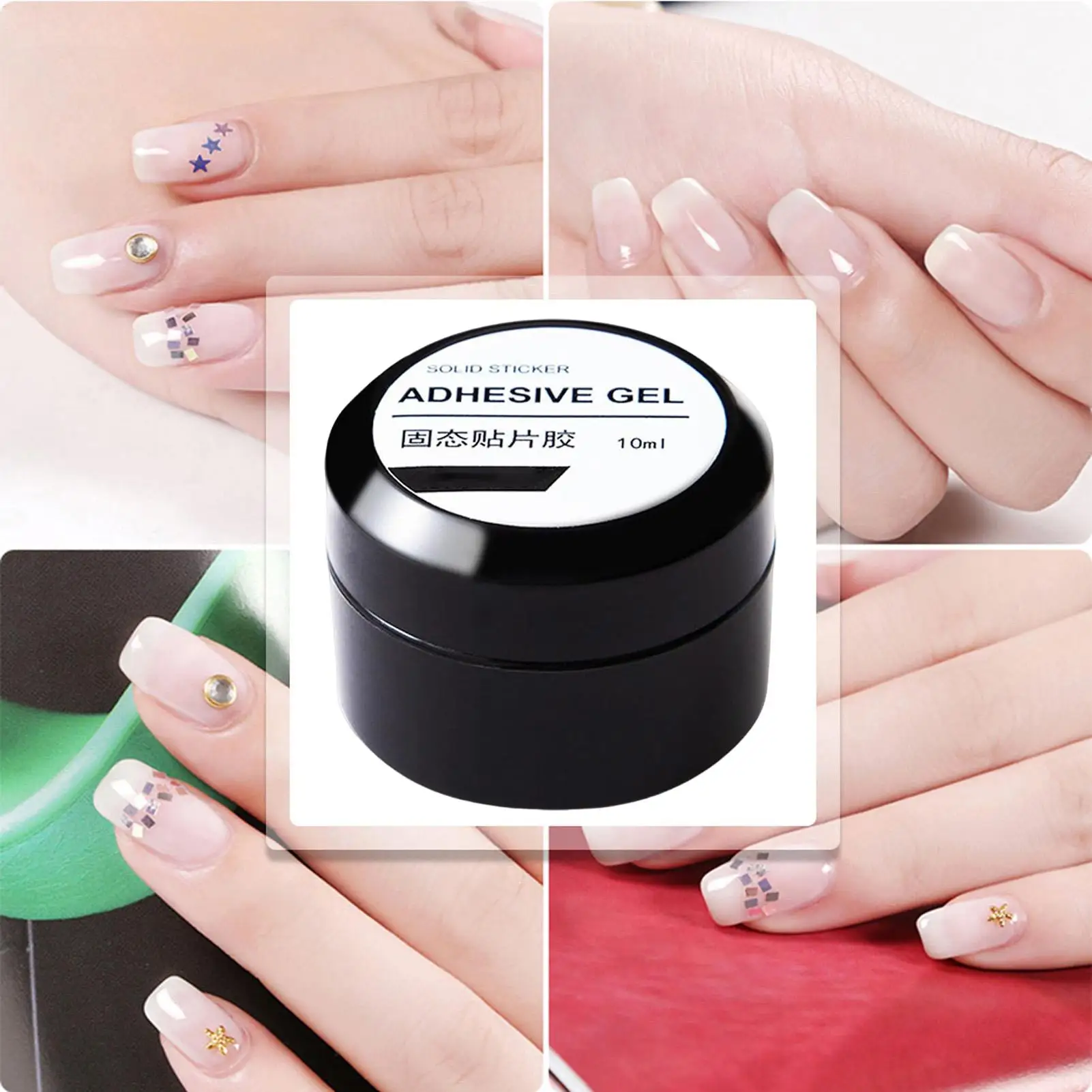 10ml Solid Nail Glue Gel Strong Adhesion Nail Glue Long-Lasting DIY Solid Gel for Permanent Solid Construction Nails