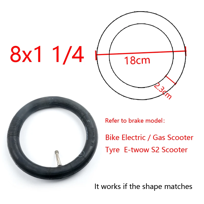 Chambre à Air Pneumatique de 6/8 Pouces pour Mini Scooter Électrique Brouette, 8 1/2x2 6x1 1/4 8x1 1/4 8.5x2 6x2 200x50 200x45