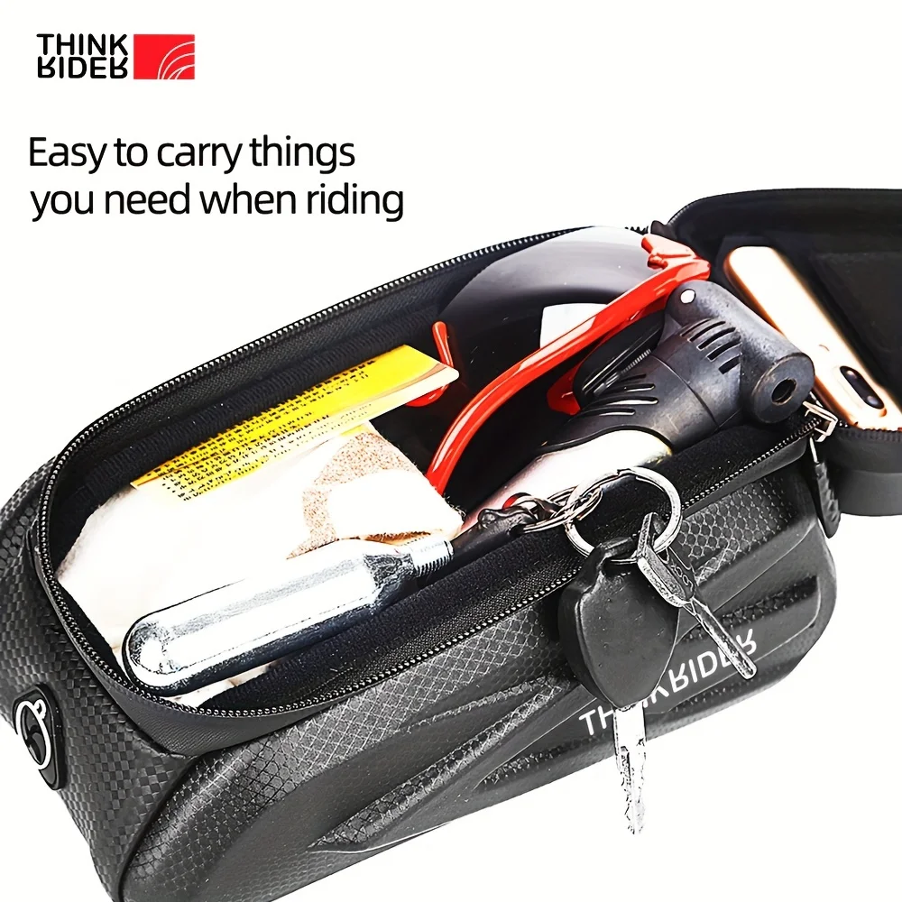 ThinkRider Bike Bag 2L Frame Front Tube Cycling Bag Bicycle Waterproof Phone Case Holder 7 Inches Touchscreen Bag Accessories