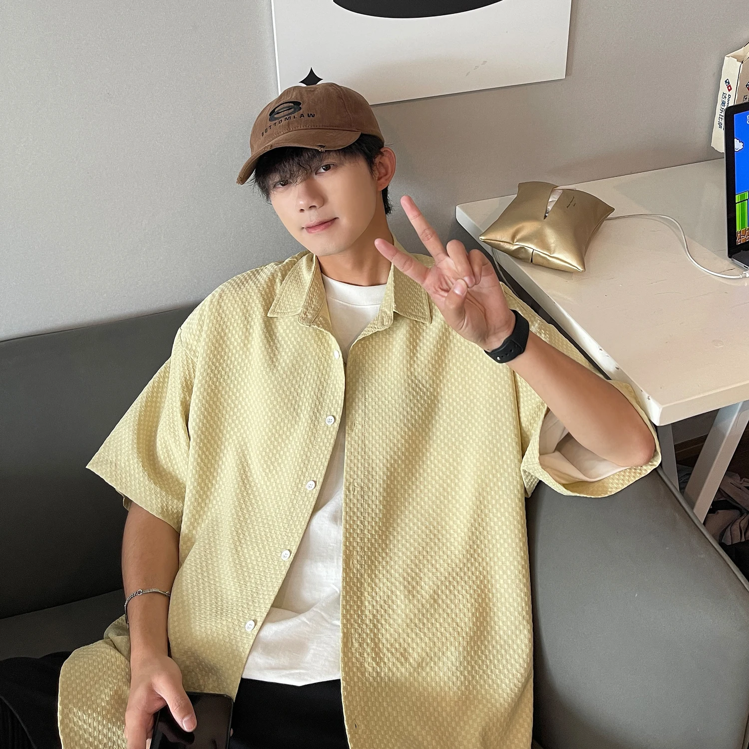 

Casual ort Sve irt Jaet Men's Summer Thin Five-Button Casual New Chinese Sle Youth Faionable Loose Fit irt