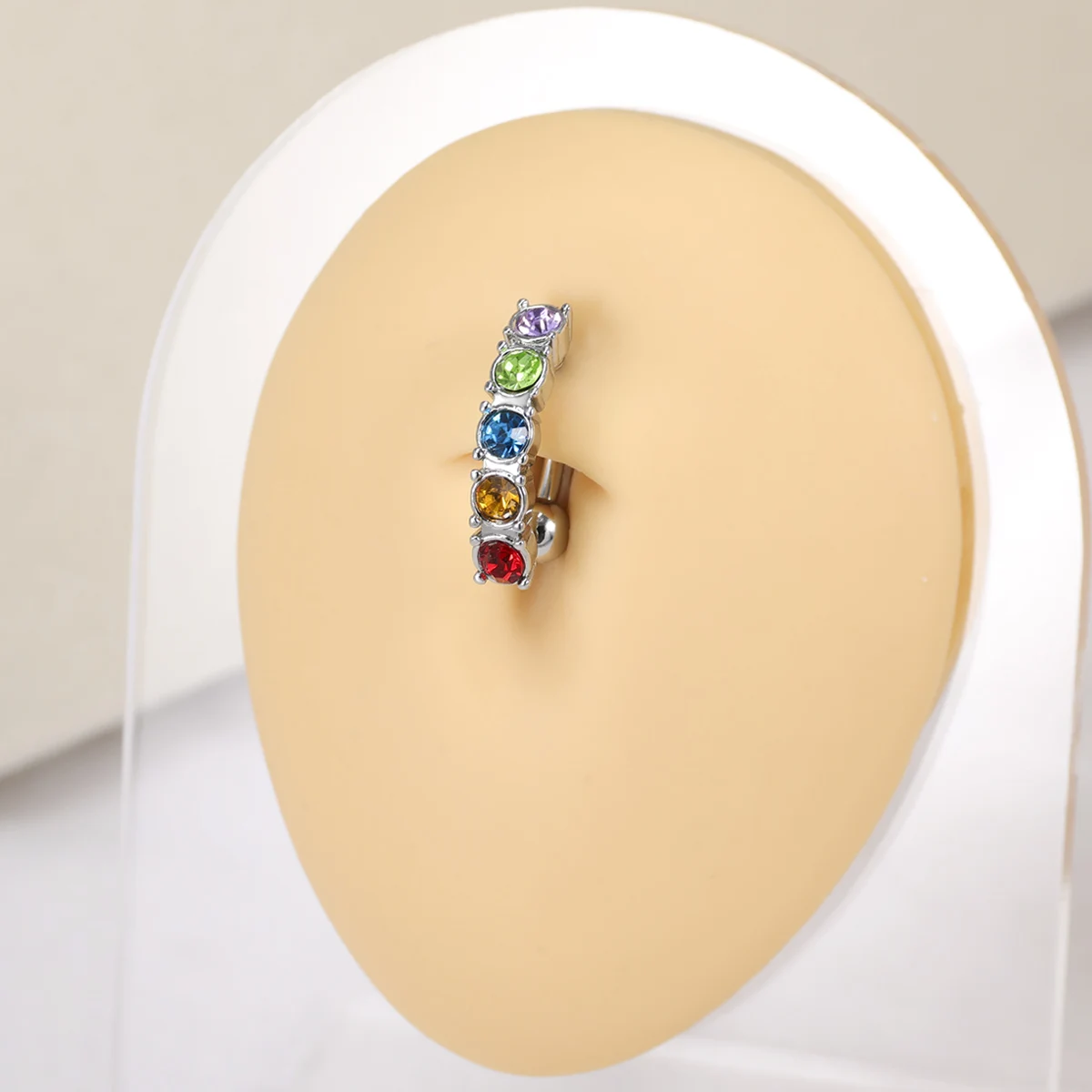 2PCS Surgical Steel Clicker Belly Button Ring for Women CZ Heart Butterfly Simple Reverse Navel Rings Body Piercing Jewelry