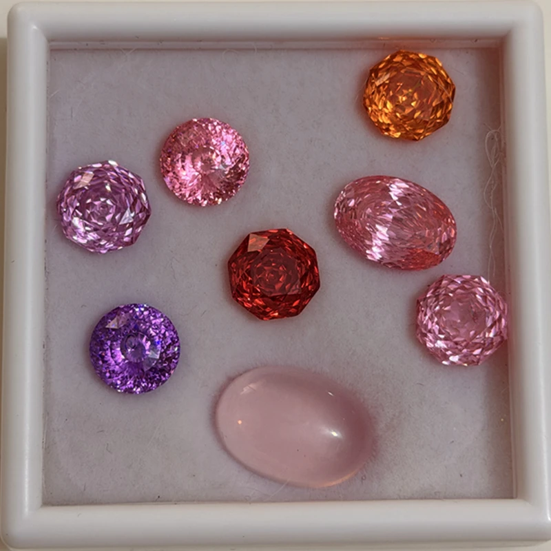 Werbe-Box-Set mit gemischten losen Edelsteinen, Brillantschliff-Steine für Schmuckherstellung/Sammlung/Steinsetzung für Ringe und Anhänger – Detail 6