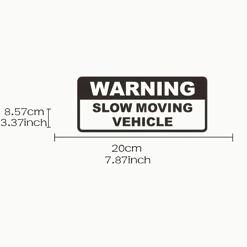 Picture 3: 1pc WARNING Slow Moving Vehicle Vinyl Sticker, PVC Warning Decal for Car Exterior Decor