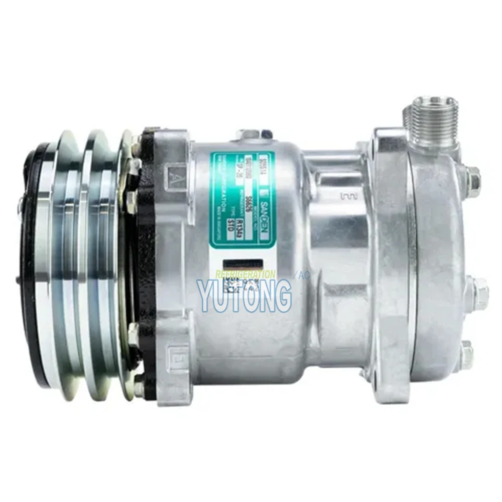 SD5H14 508 8390 SD508 Ac Compressor For Universal Auto Car Tractor Excavator Heavy Duty Truck 12V / 24V 2 Groove V Blet Pulley