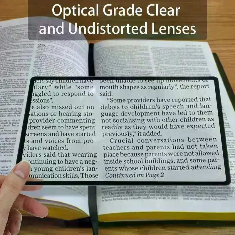 Page Large Sheet Magnifier Magnifying Glass Reading Aid Glass Page Magnifying Lens Ultra-thin Reading Magnifier Full