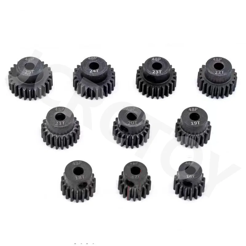 RC 48P 3.175mm Metal Motor Gear Pinion Gear 13T 14T 15T 16T 17T 18T 19T 20T 21T 22T 23T 24T 25T For 1/10 1/12 Remote Control Car