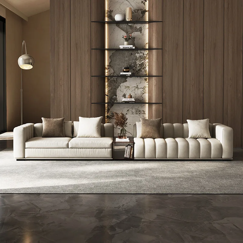 أريكة غرفة المعيشة شقة كبيرة فيلا الزاوية المضادة للخدش التكنولوجيا القماش أريكة مزيج أريكة مفتاح البيانو