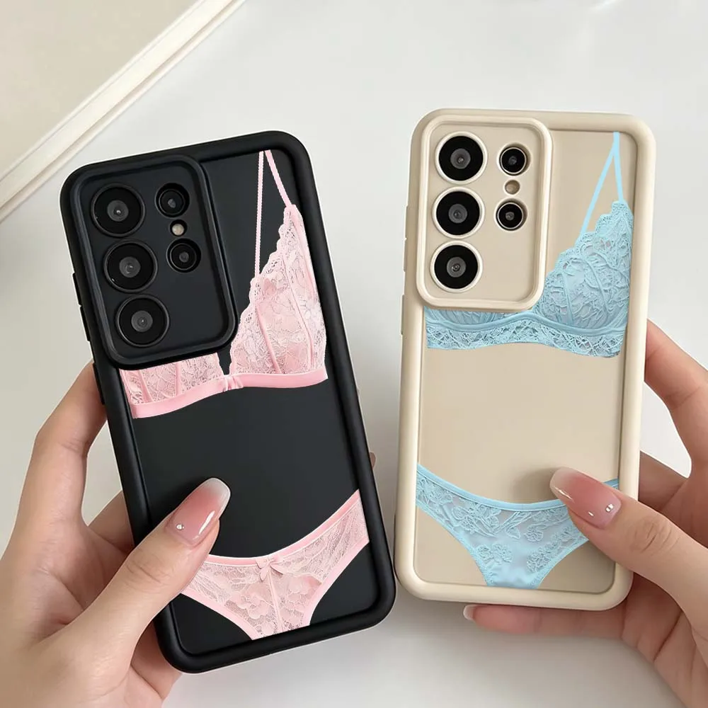 Luxury Lace Lingerie For Samsung Galaxy S26 S25 S24 S23 S22 S21 S20 Note 20 Ultra Plus FE 5G Eye Ladder Phone Case