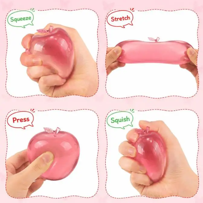 2026 Soft Maltose Fruit Apple Toy Bright and Soft Cube Squeezing Toy Fun Stress Resistant Sensory Toy Christmas Toy