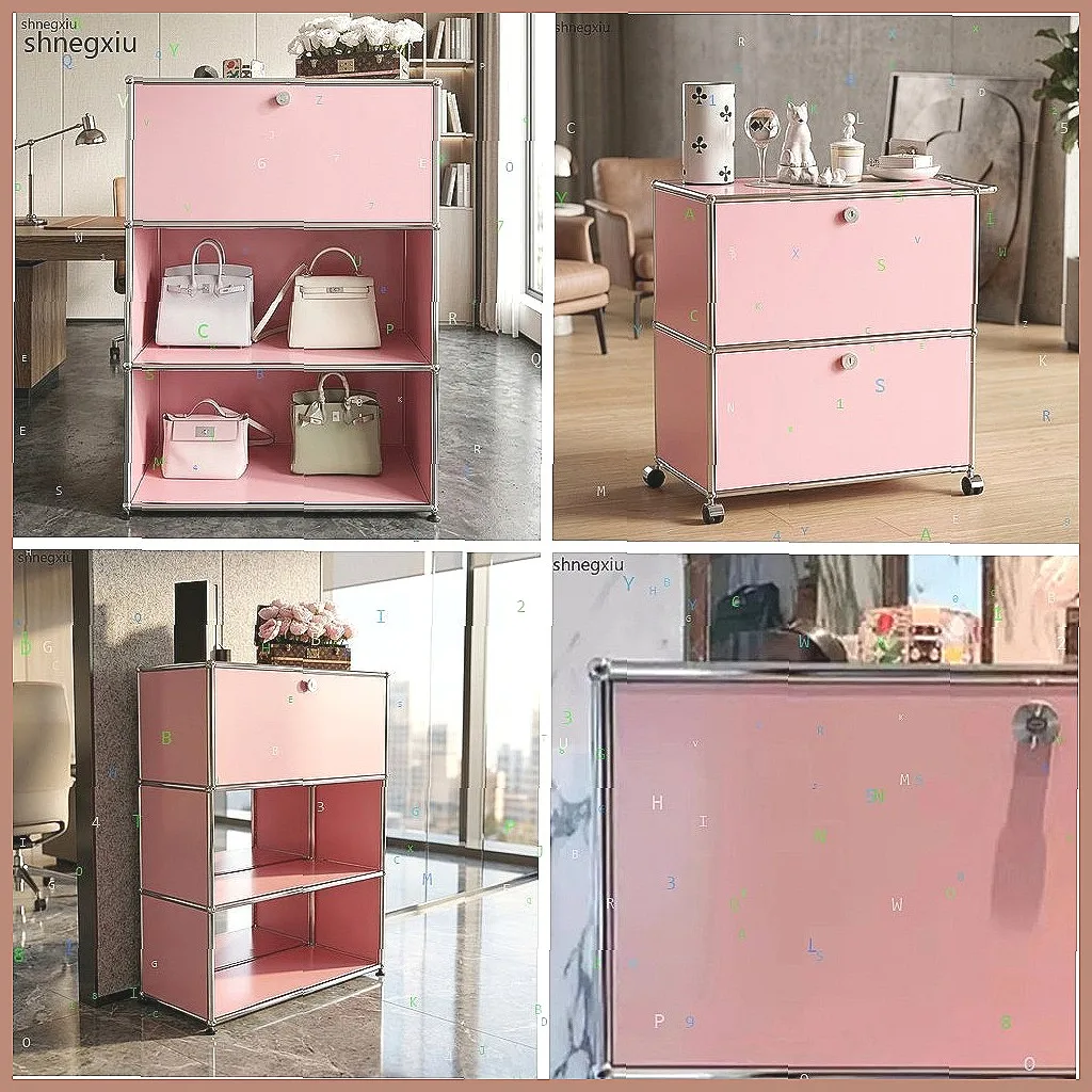 Modern Nordic Open Filing Cabinet, Display Shelves & Storage Organizer, Compact Office Cupboard Designer Furniture