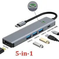 9-In-1 Type C Hub USB 3.0 Hub to HDMI 4K 60Hz Docking Station Splitter USB-A PD 100W SD TF 3.5mm Adapter for MacBook PC USB Hub