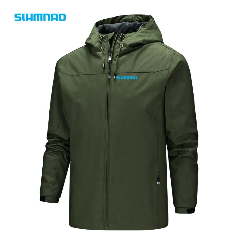 

2025Autumn and winter thin hooded windbreaker fishing suit windproof and waterproof outdoor hiking leisure beach men's jacket