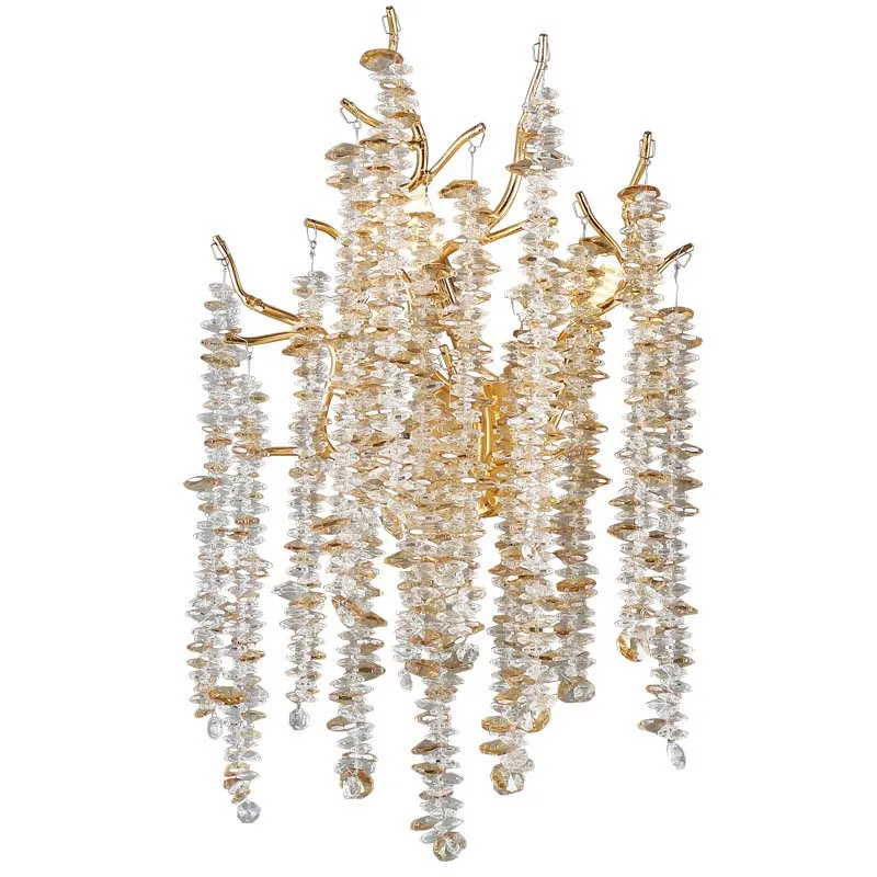 Light Luxury Modern Art Living Room Dining Room Headlight Bedroom Crystal Branch Wall Lamp view 6
