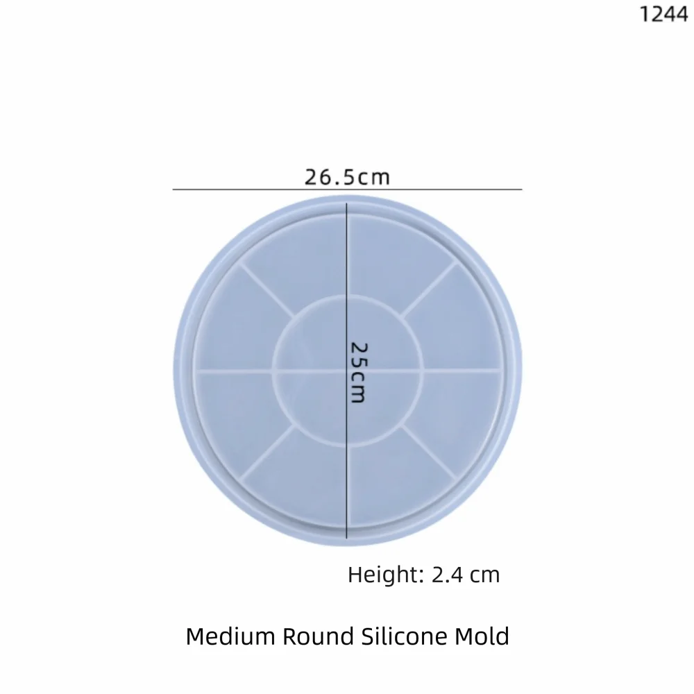 New Big Round Silicone Tray Mold Large DIY Base Tray Mold Durable Fruits Tray Pallet Home Decor