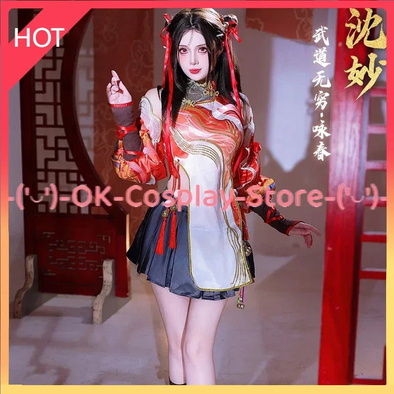 Game Naraka Bladepoint Shen Miao Cosplay Costume Women Sexy Cheongsam Dress Chinese Kungfu Uniforms Halloween Suit Custom Made