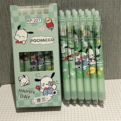 6szt Kawaii Cute Anime Peripheral Pochacco Cartoon Blue Erasable Gel Pen Diary Note Marker Pen Pupil Stationery Festivals Gift