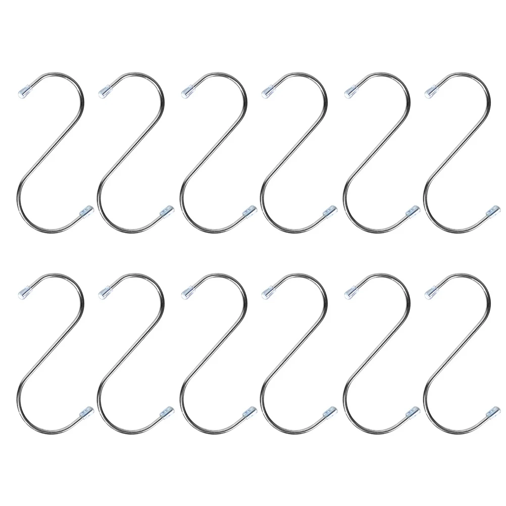 

12Pcs S Shape Over The Door Hook Stainless Steel Towel Hanger Organizer for Handbags Clothes Hats Pots Plants 30lbs Capacity