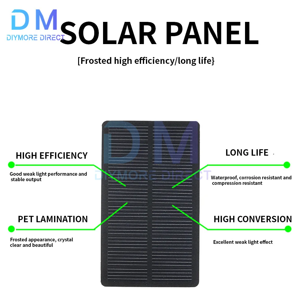 1pc Solar Panel 1W 5V DIY Solar Charger 118X70X2MM for Battery/Mobile Phone Charging Accessories