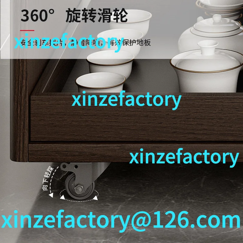 

Customizable square tea table balcony size apartment 2025 new high-end solid wood home new Chinese movable