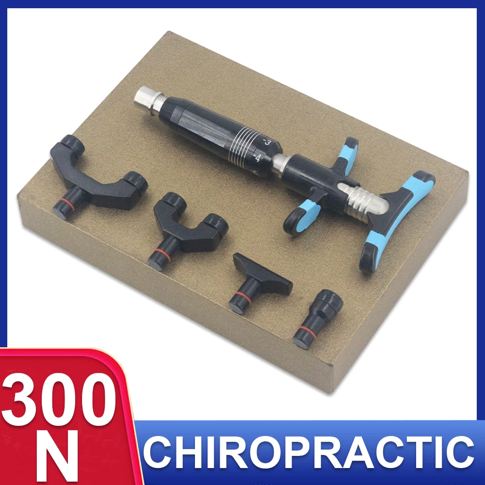 

New Chiropractic Adjusting Tool 4 Heads Correct The Spine Massage Massager Instrument Impulse Bone Setting Fascia Gun