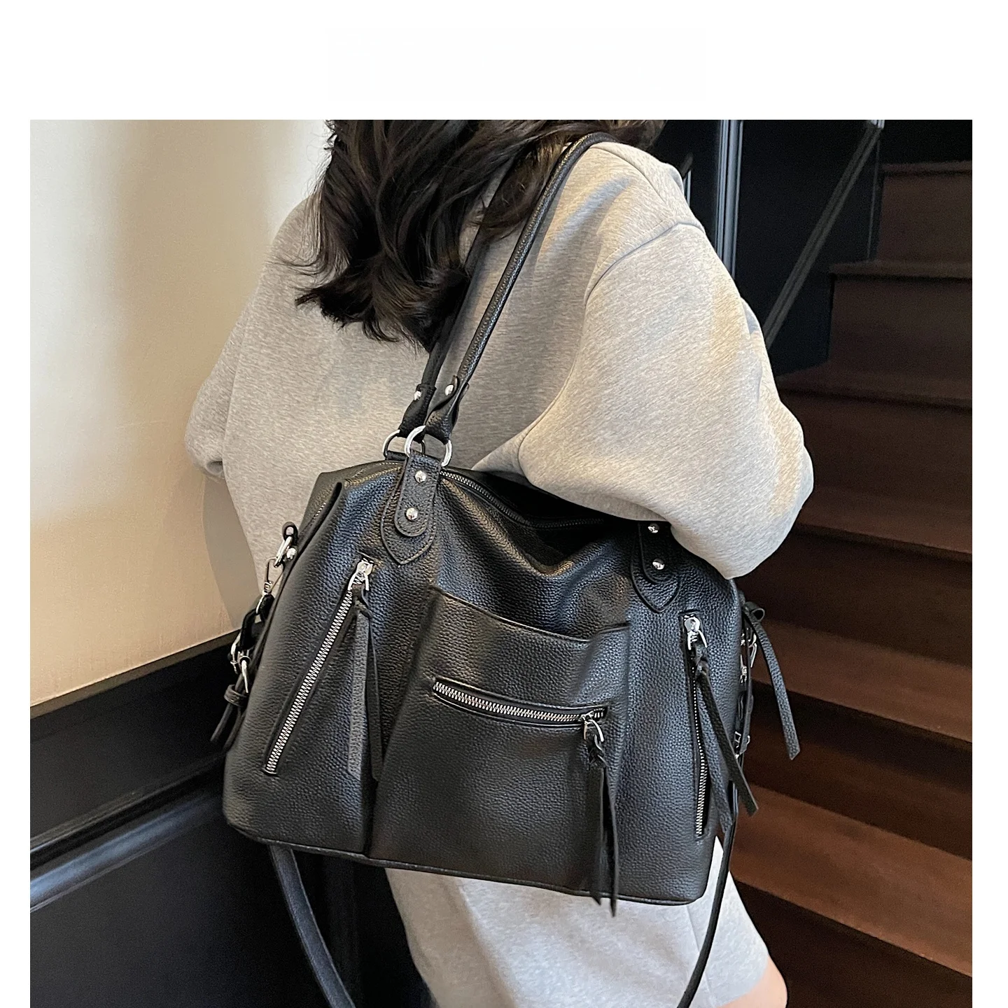 

Большая повседневная сумка-кроссбоди для женщин, ретро, новинка 2025 года, стильная сумка-тоут на одно плечо, удобная для поездок, универсальная сумка