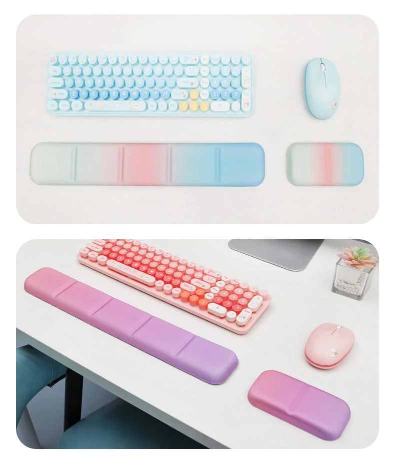 Schaumstoff-Handgelenkauflage Tastatur-Pad-Set 6 Farben Büro Gaming Ergonomische Rutschfeste Schreibtischunterlage – Detail 11